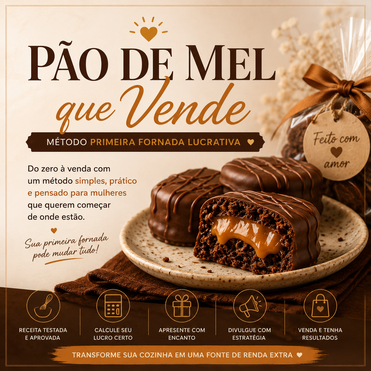 Capa Pão de Mel que Vende - Método Primeira Fornada Lucrativa